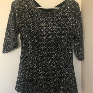 Sequin top with sheer black back